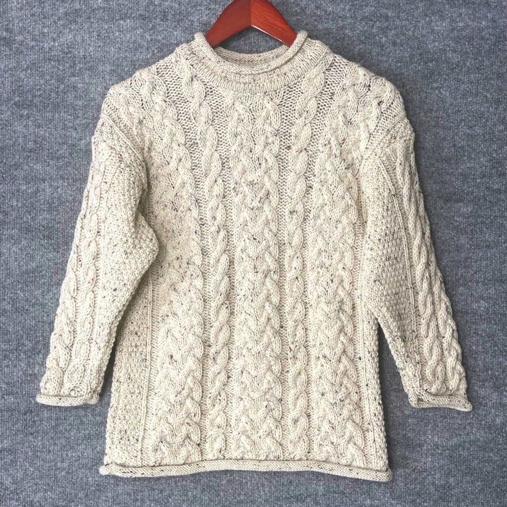 Quills Woollen Market Ireland Kids Size 10 Pure New Wool Cable Knit Sweater